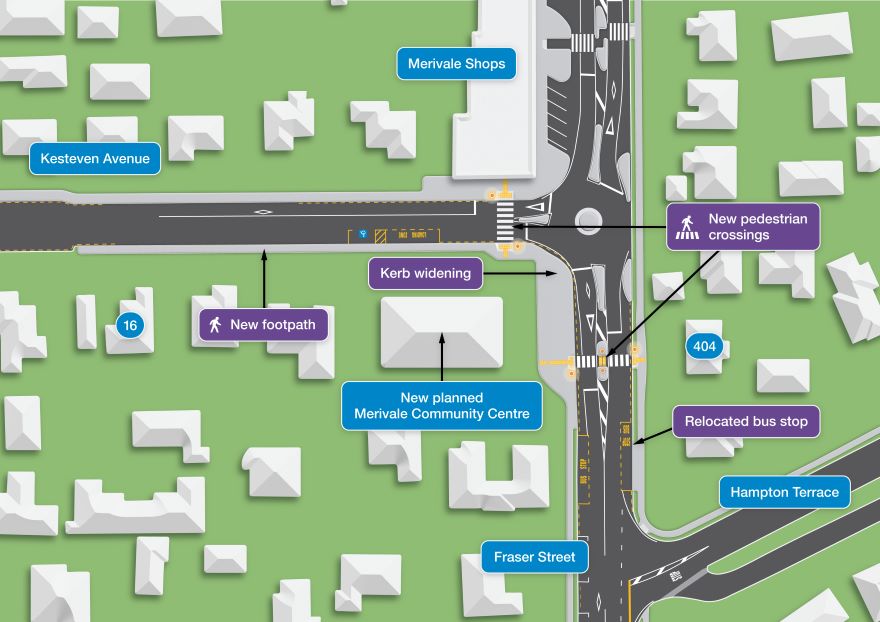 Kesteven Avenue crossing map