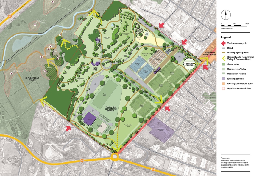 Option 4 - Community spaces and active recreation destination park combined with equestrian