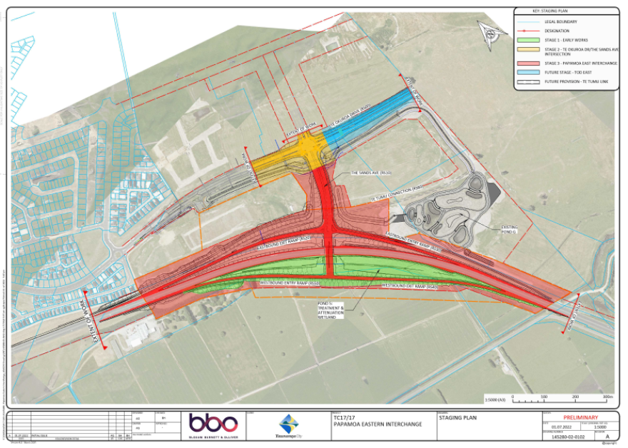 Map of The Pāpāmoa East Interchange location