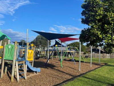 New shade sails are up over the playground at Waterford Downs Reserve